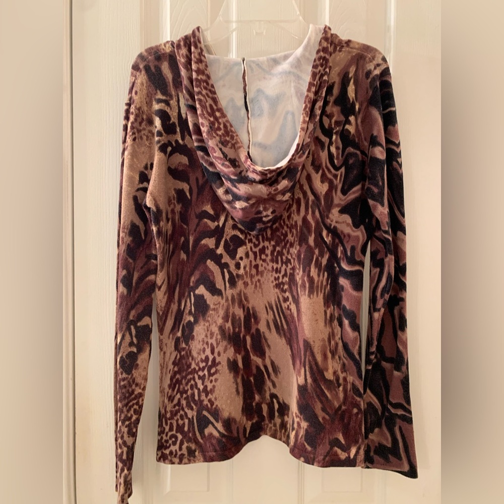 Alberto Makali Animal Print Beaded Zip Hoodie - Picture 4 of 7